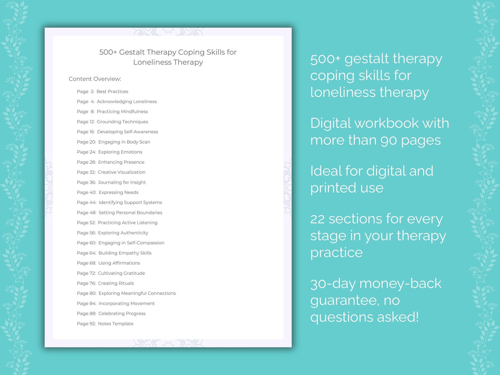 Loneliness Gestalt Therapy Therapist Worksheets