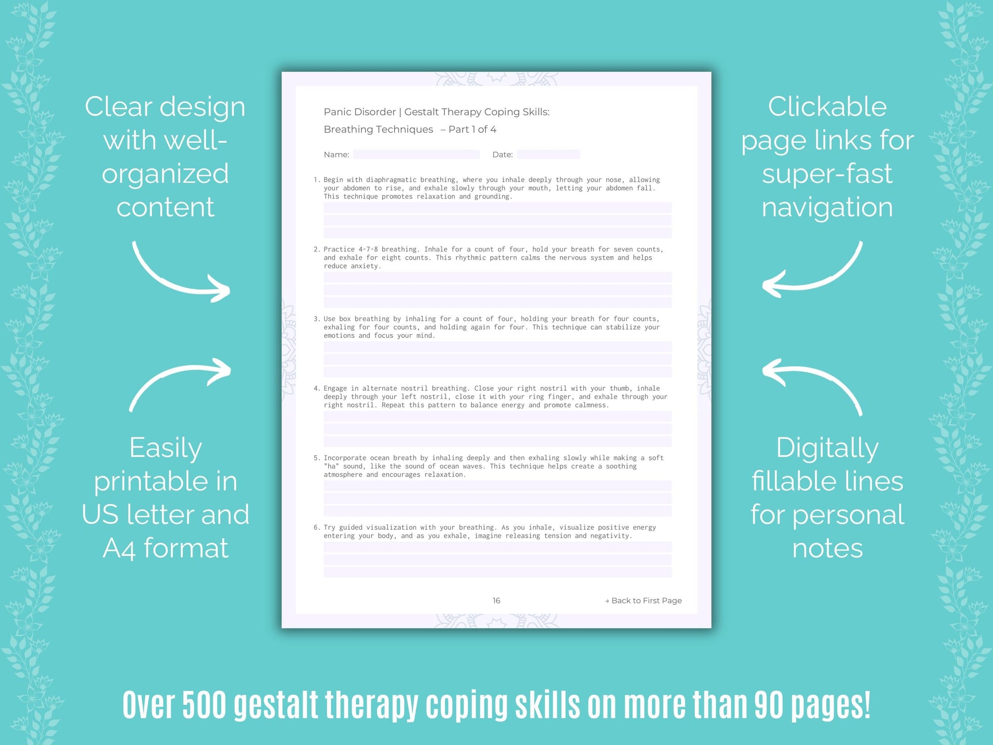 Panic Disorder Gestalt Therapy Counseling Templates