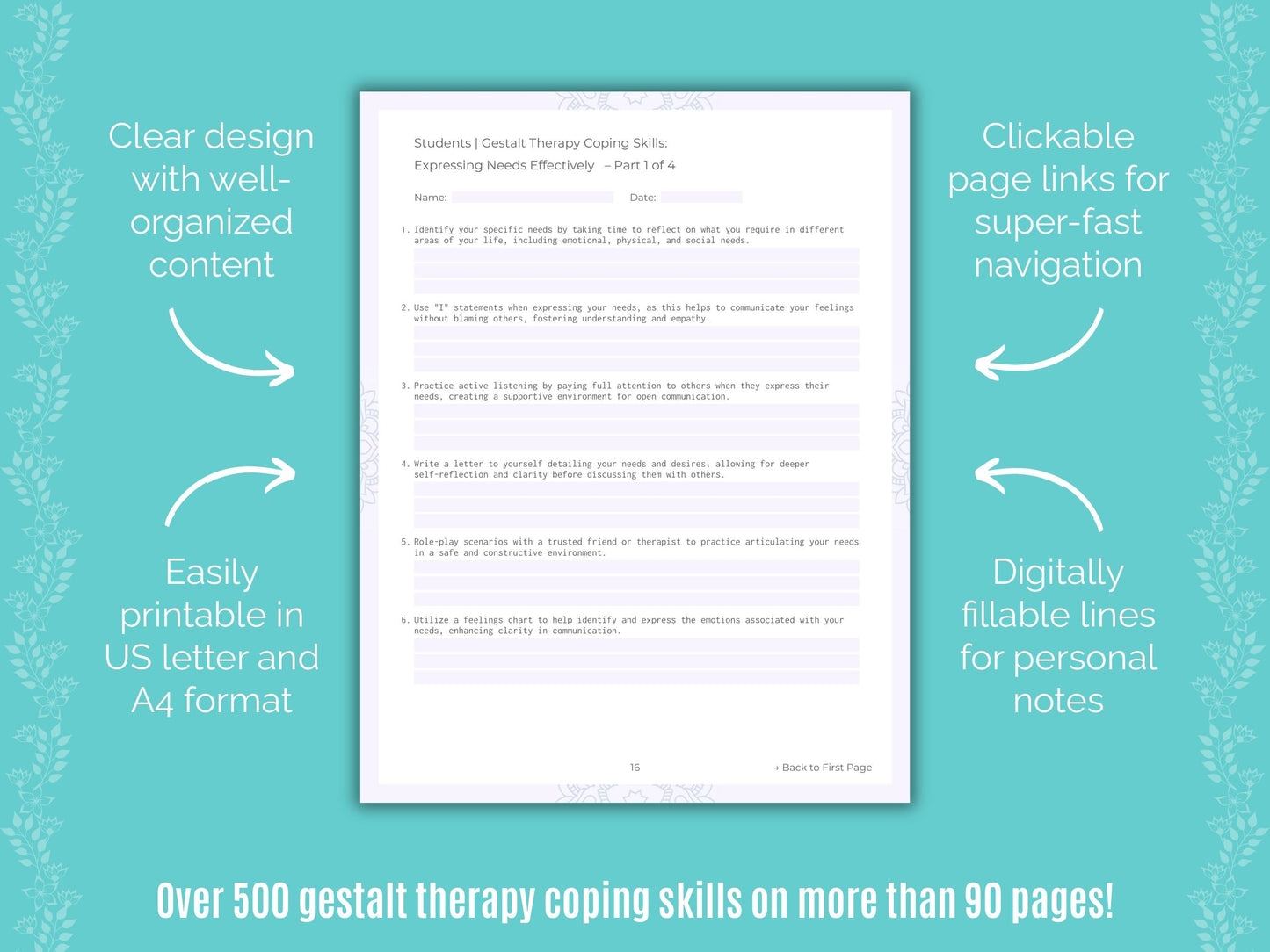 Students Gestalt Therapy Counseling Templates