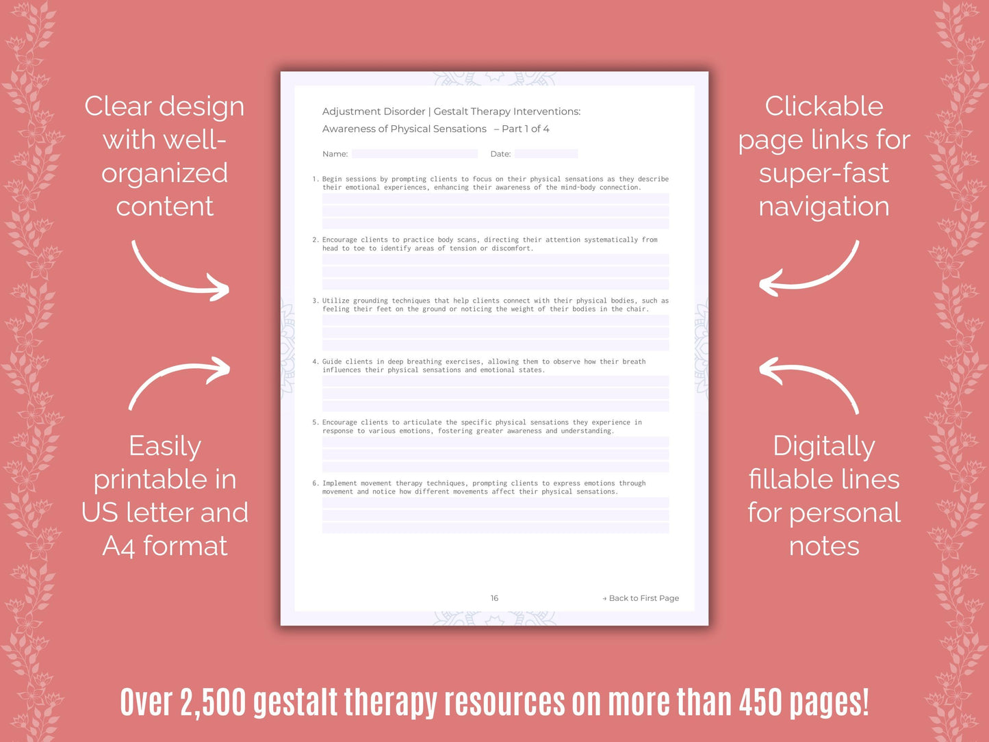 Adjustment Disorder Gestalt Therapy Counseling Templates