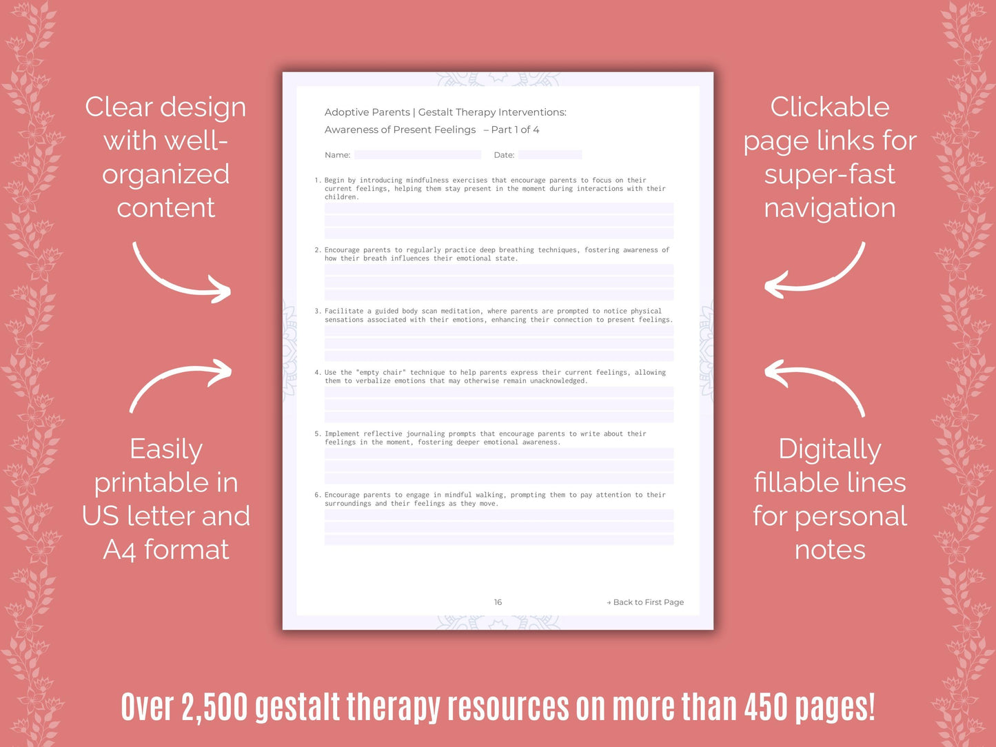 Adoptive Parents Gestalt Therapy Counseling Templates