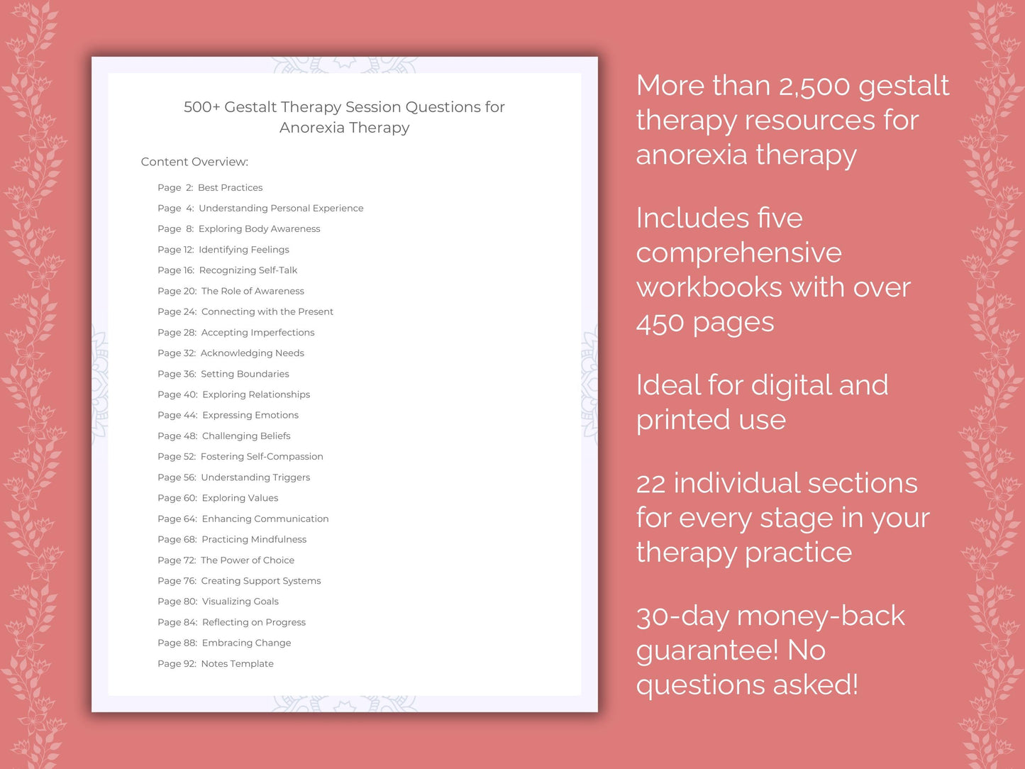 Anorexia Gestalt Therapy Therapist Worksheets