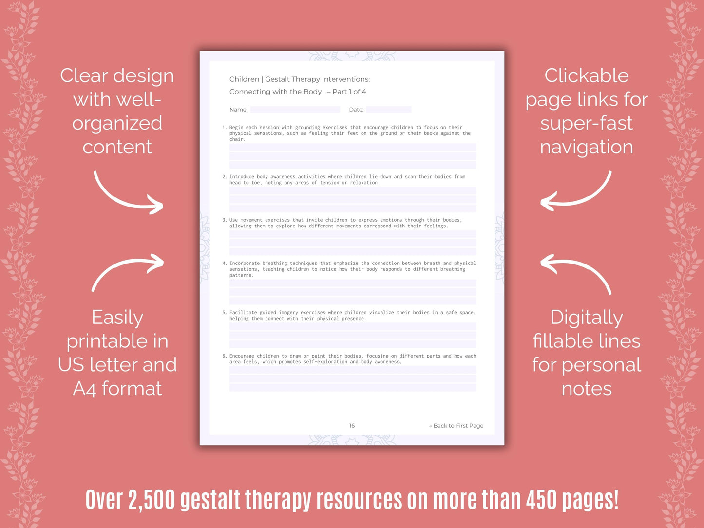 Children Gestalt Therapy Counseling Templates