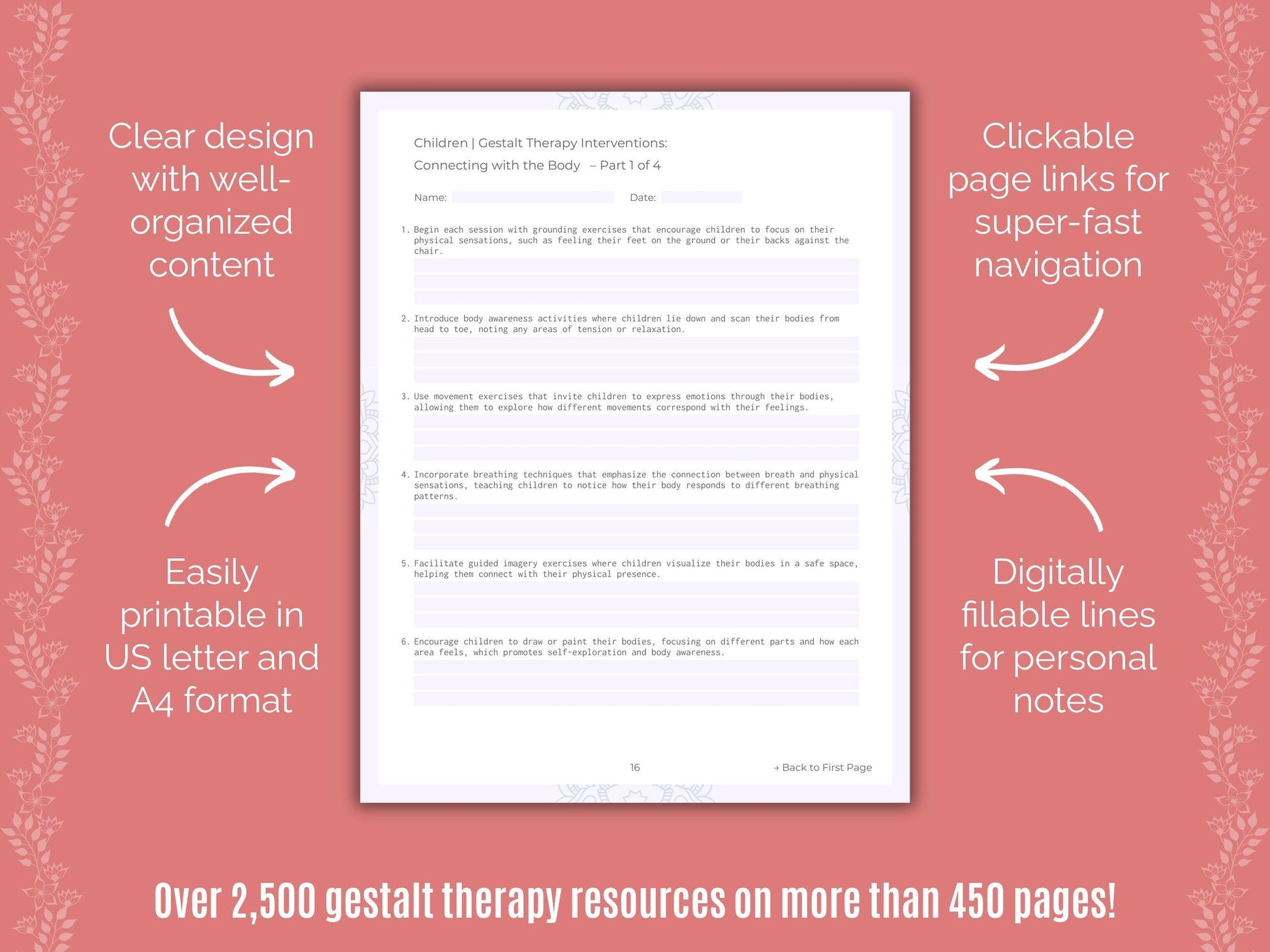 Children Gestalt Therapy Counseling Templates