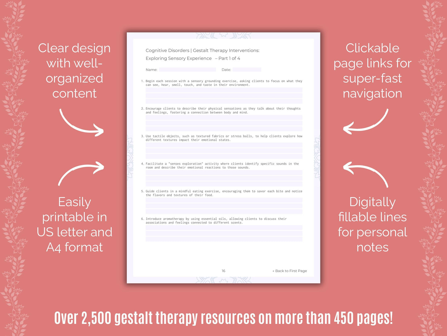 Cognitive Disorders Gestalt Therapy Counseling Templates