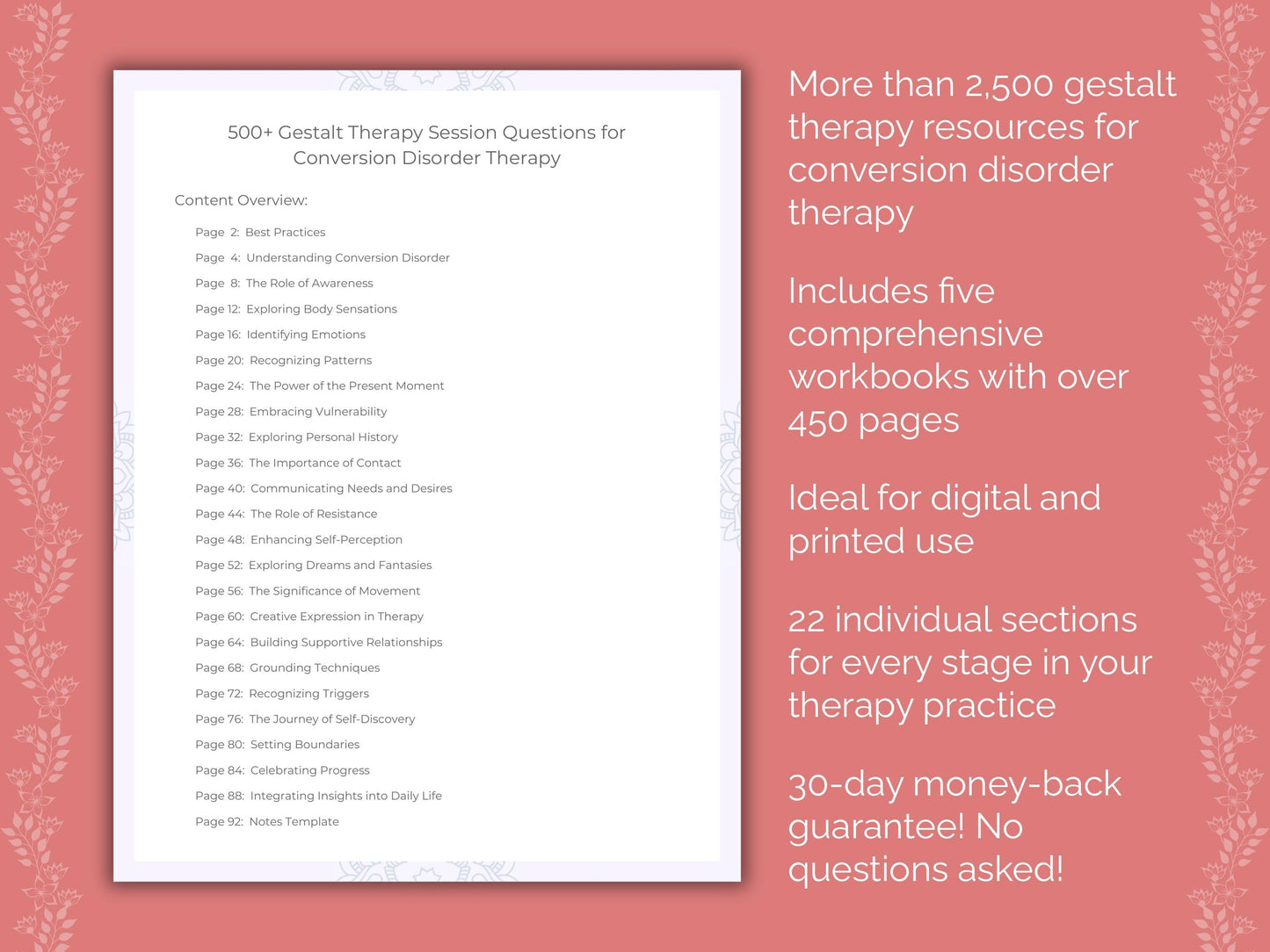 Conversion Disorder Gestalt Therapy Therapist Worksheets