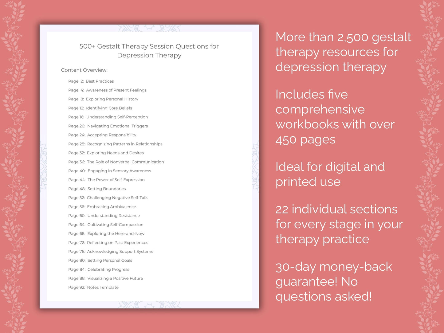 Depression Gestalt Therapy Therapist Worksheets