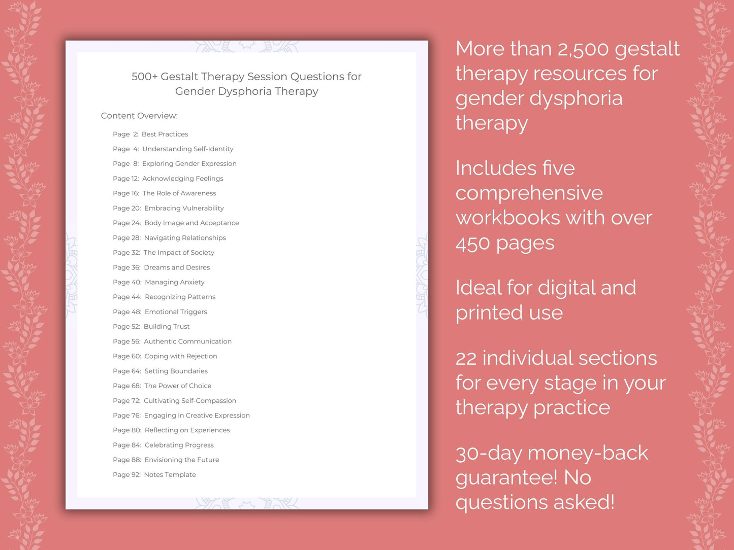 Gender Dysphoria Gestalt Therapy Therapist Worksheets