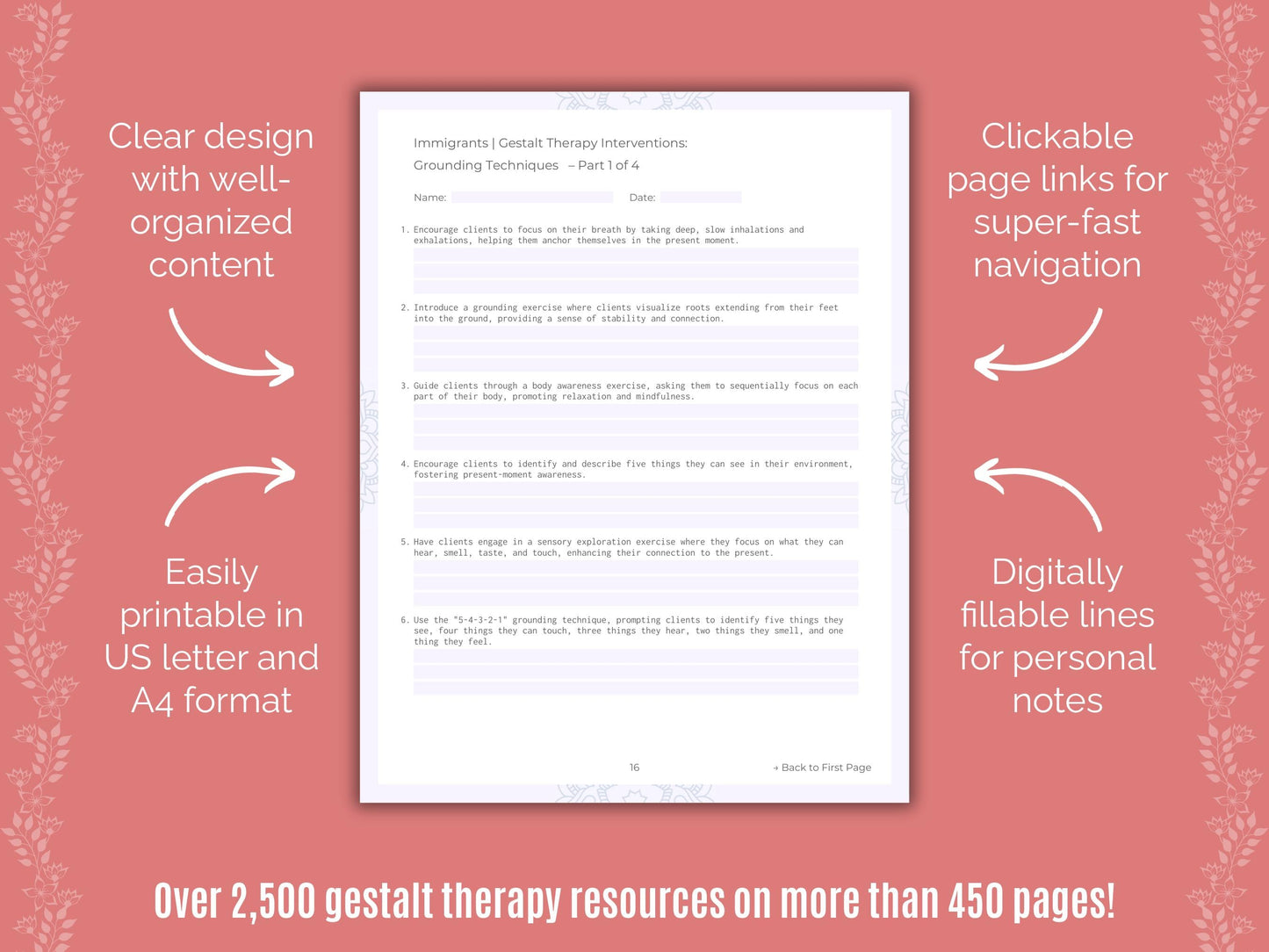 Immigrants Gestalt Therapy Counseling Templates