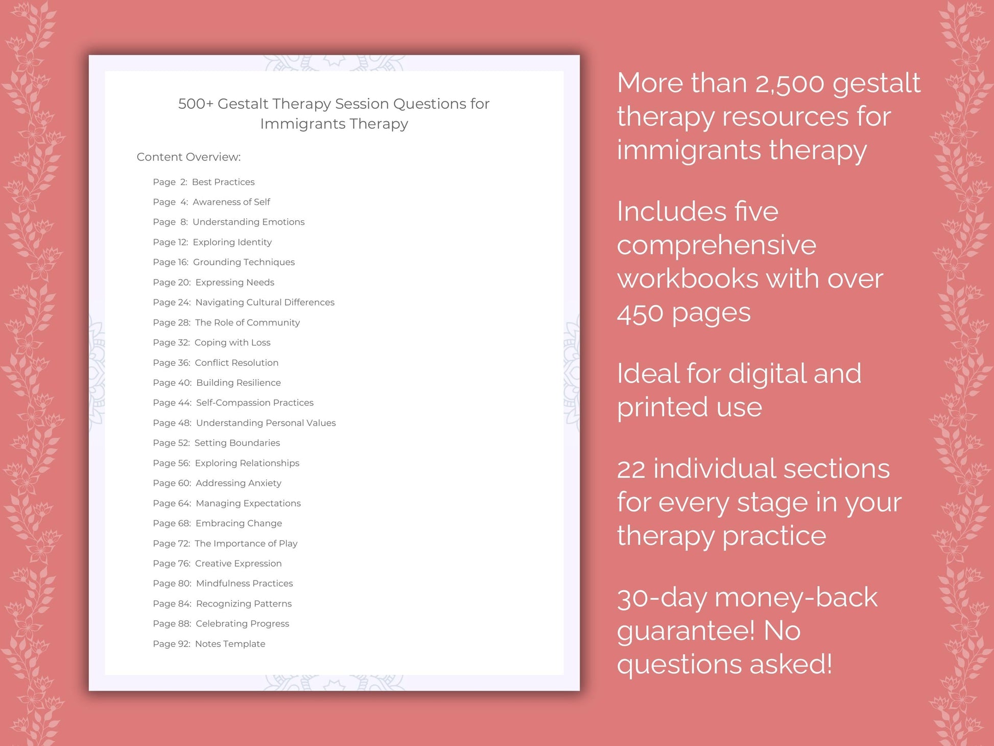 Immigrants Gestalt Therapy Therapist Worksheets