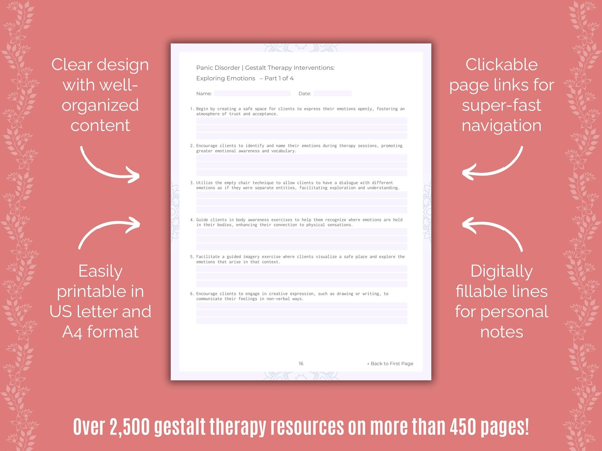 Panic Disorder Gestalt Therapy Counseling Templates