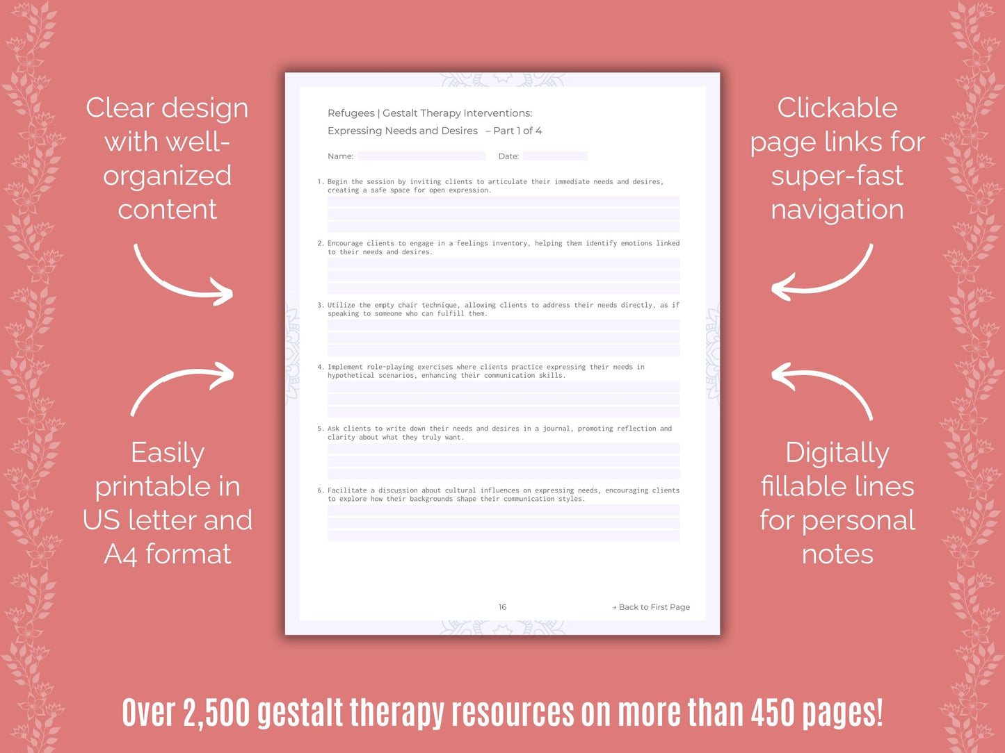 Refugees Gestalt Therapy Counseling Templates