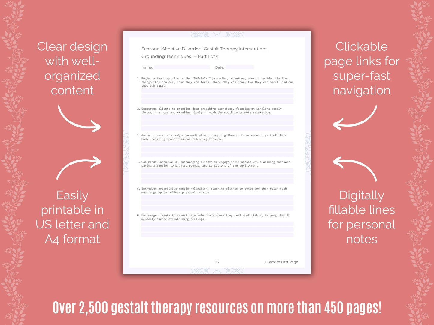 Seasonal Affective Disorder Gestalt Therapy Counseling Templates