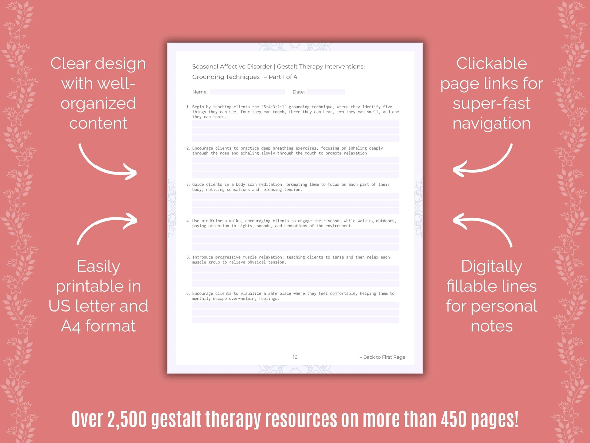 Seasonal Affective Disorder Gestalt Therapy Counseling Templates