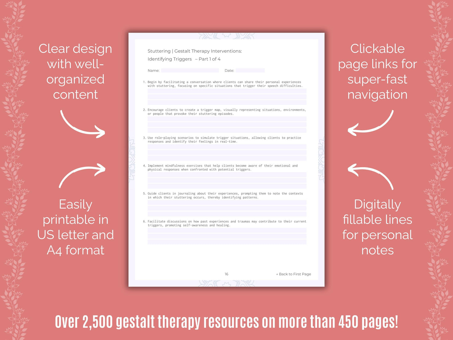 Stuttering Gestalt Therapy Counseling Templates