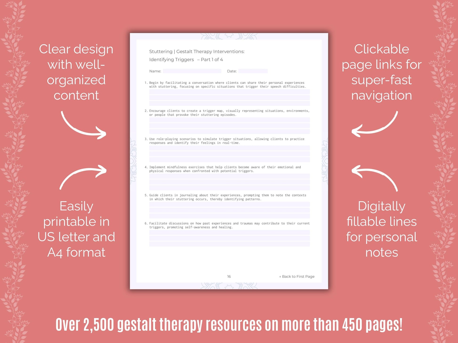 Stuttering Gestalt Therapy Counseling Templates