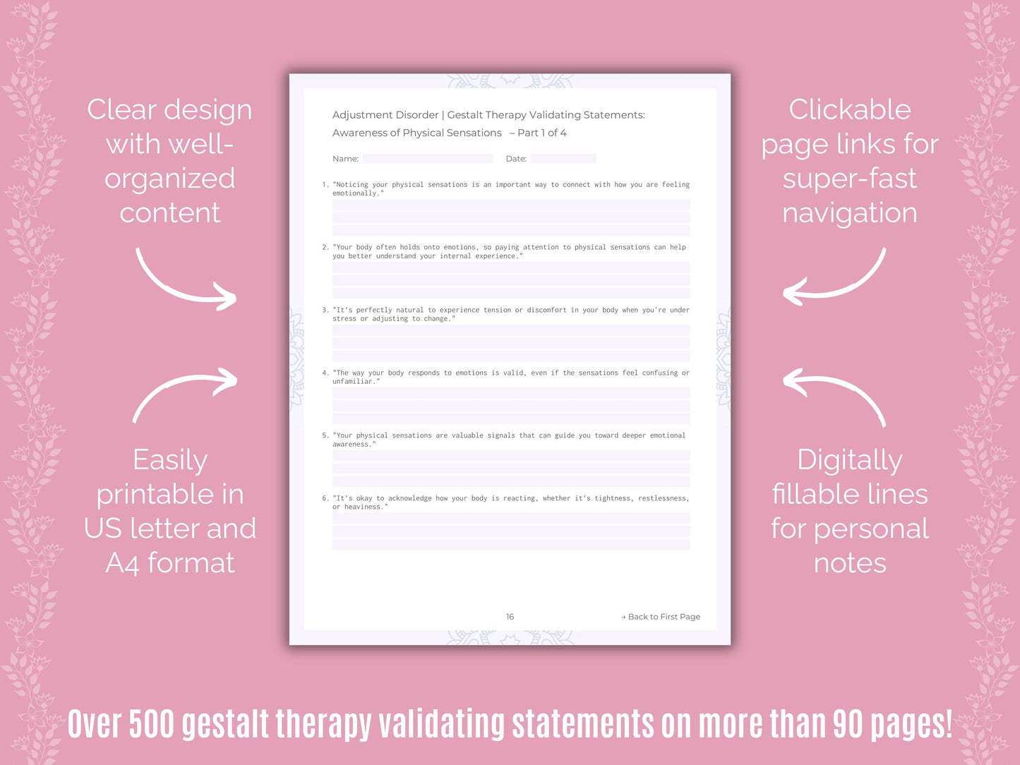 Adjustment Disorder Gestalt Therapy Counseling Templates