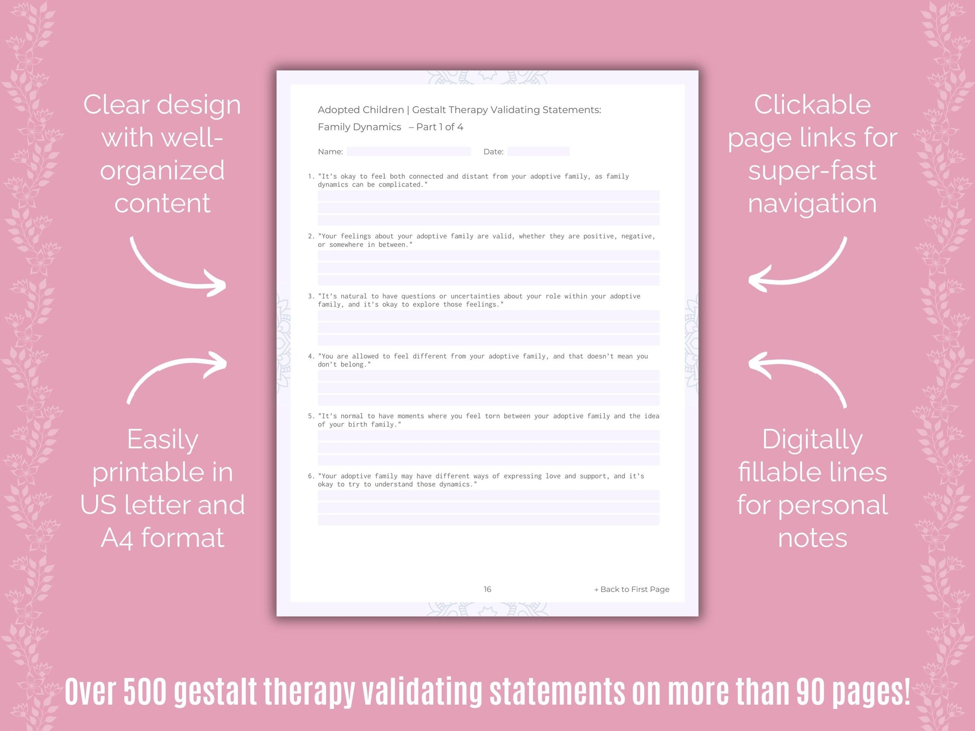 Adopted Children Gestalt Therapy Counseling Templates