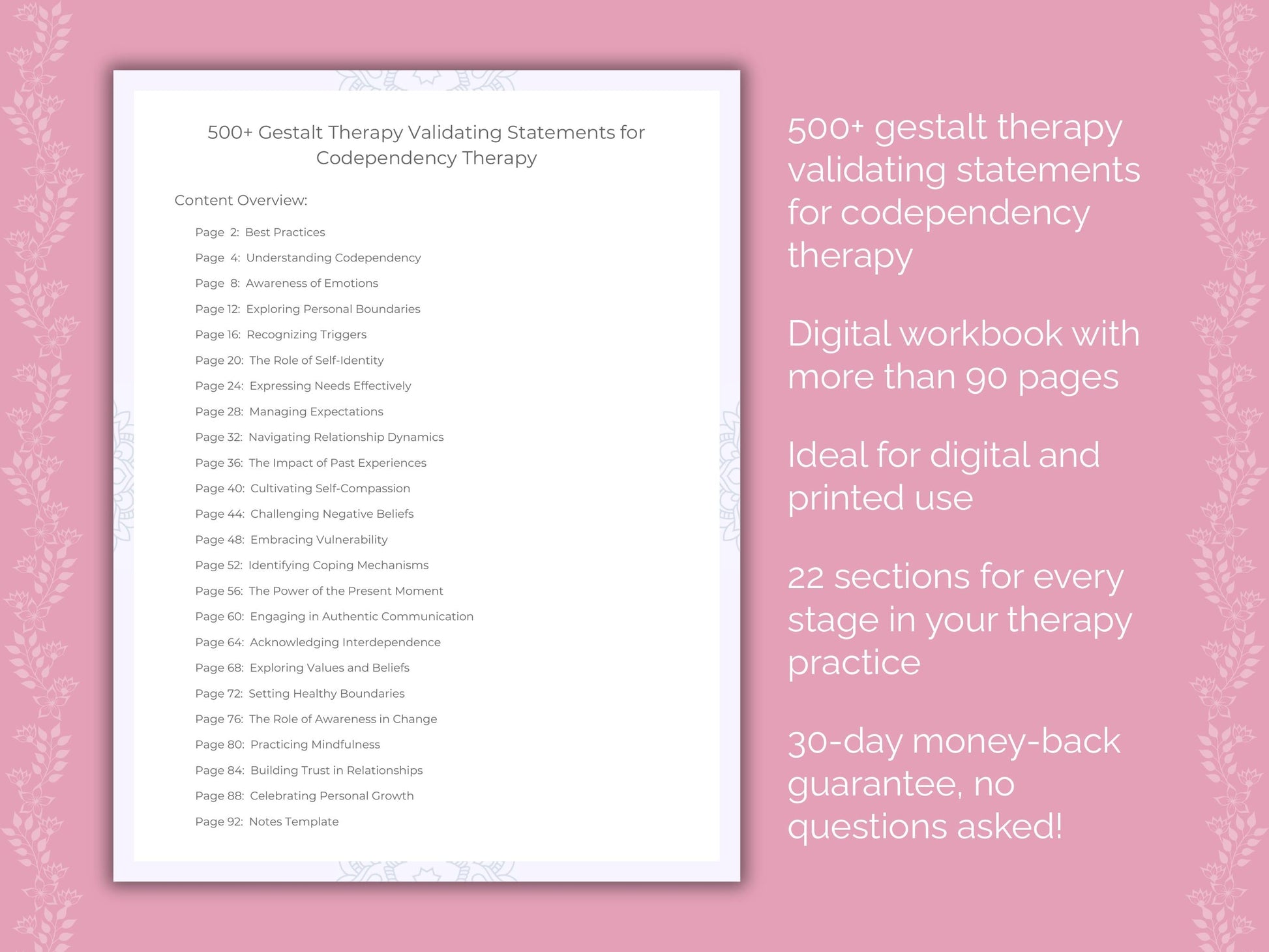 Codependency Gestalt Therapy Therapist Worksheets