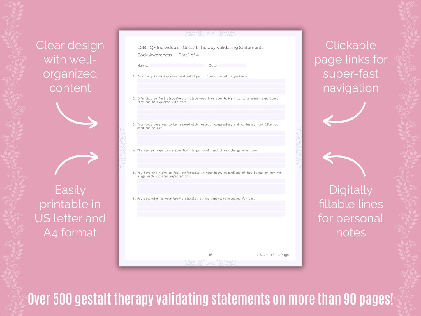 LGBTIQ+ Individuals Gestalt Therapy Counseling Templates