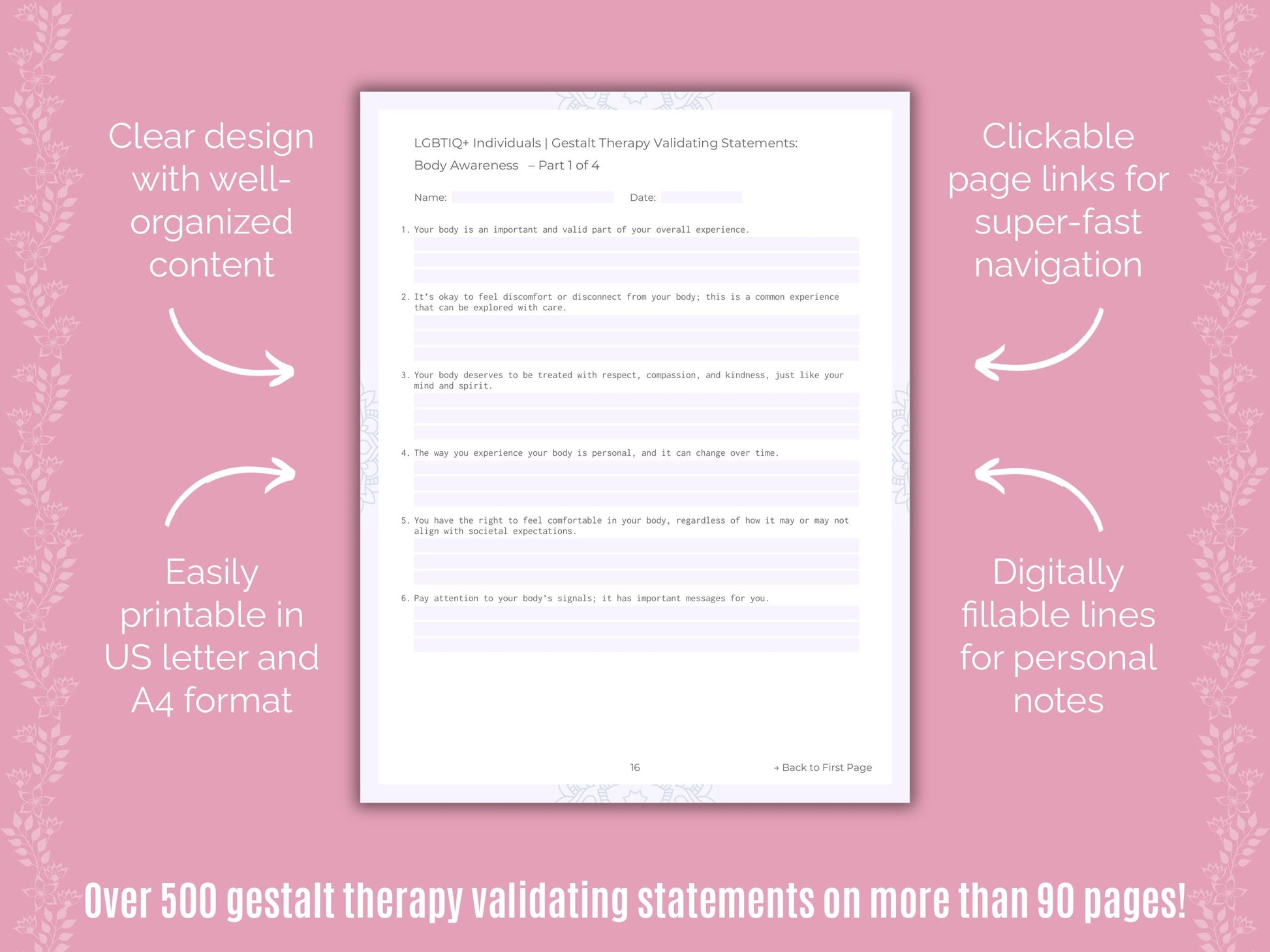 LGBTIQ+ Individuals Gestalt Therapy Counseling Templates