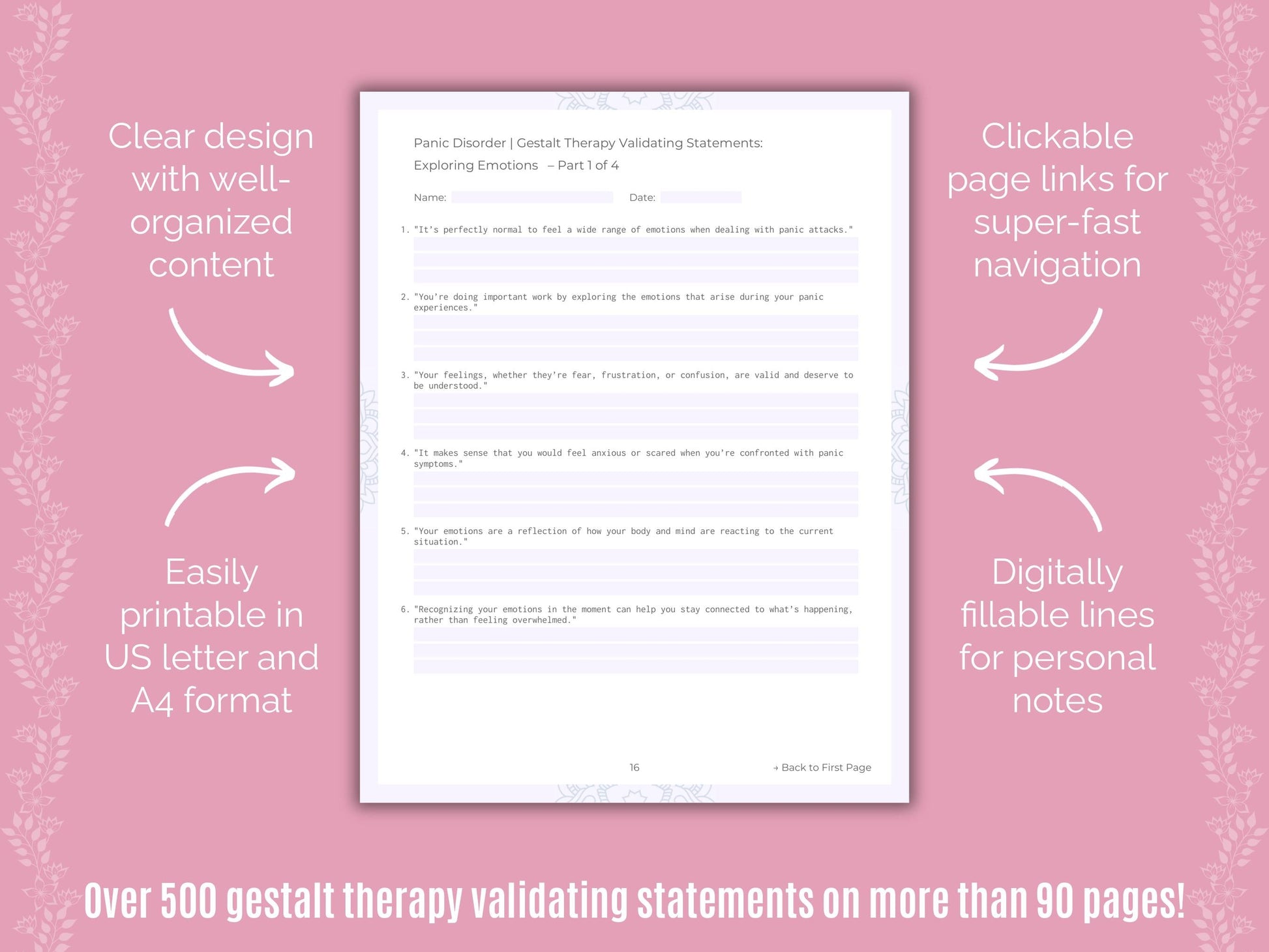 Panic Disorder Gestalt Therapy Counseling Templates