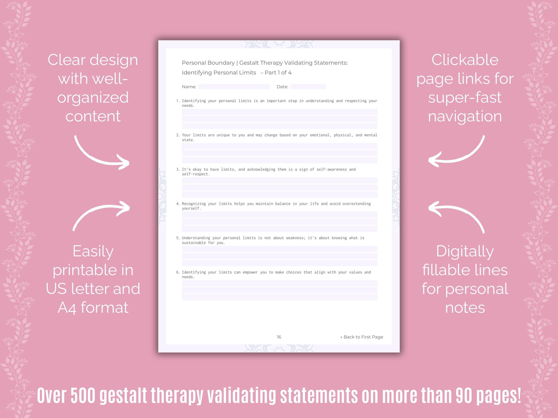 Personal Boundary Gestalt Therapy Counseling Templates