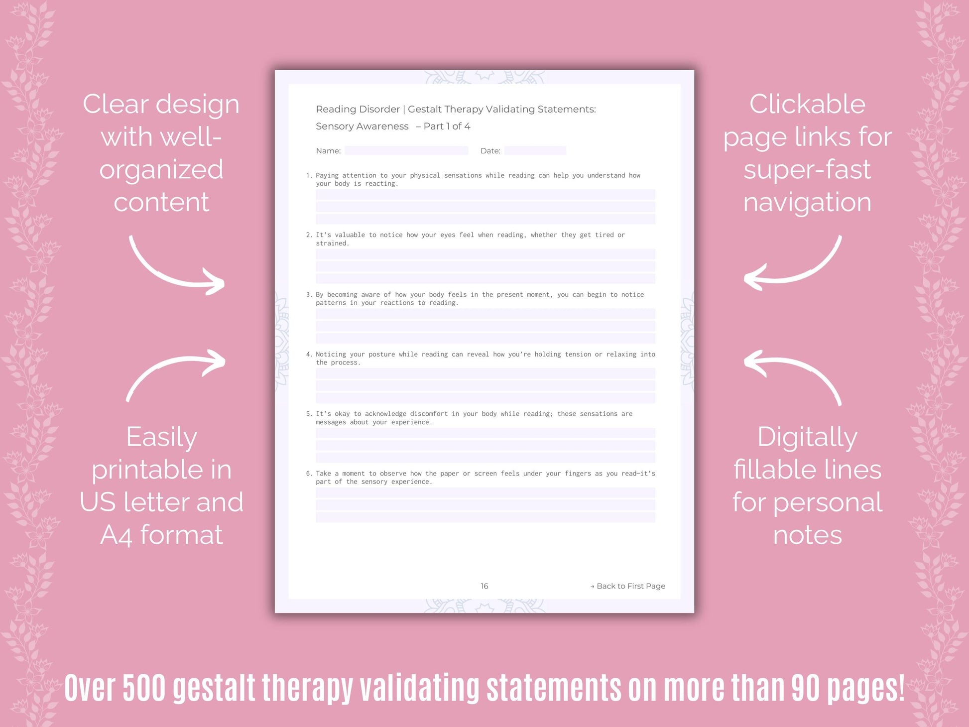 Reading Disorder Gestalt Therapy Counseling Templates