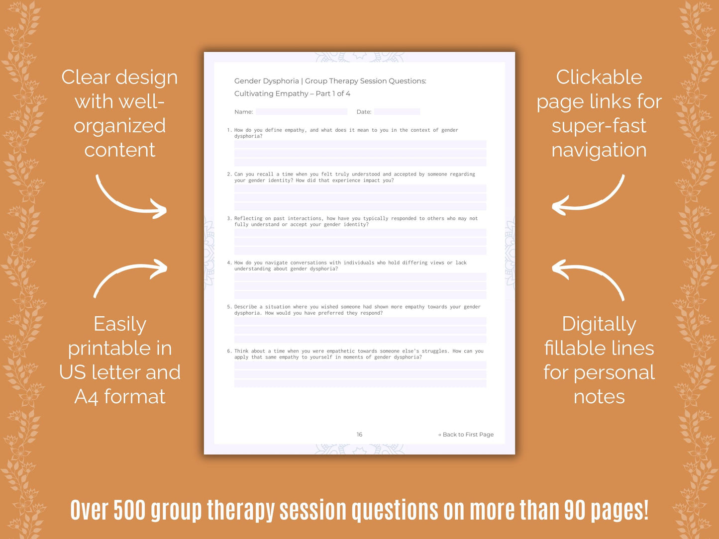 Gender Dysphoria Group Therapy Counseling Templates