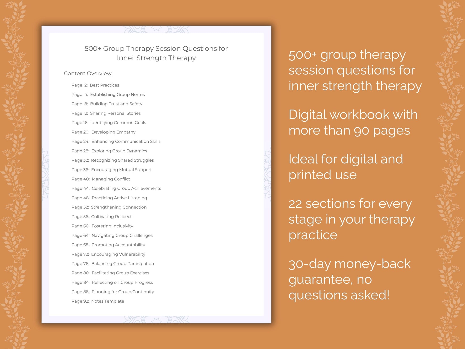 Inner Strength Group Therapy Therapist Worksheets