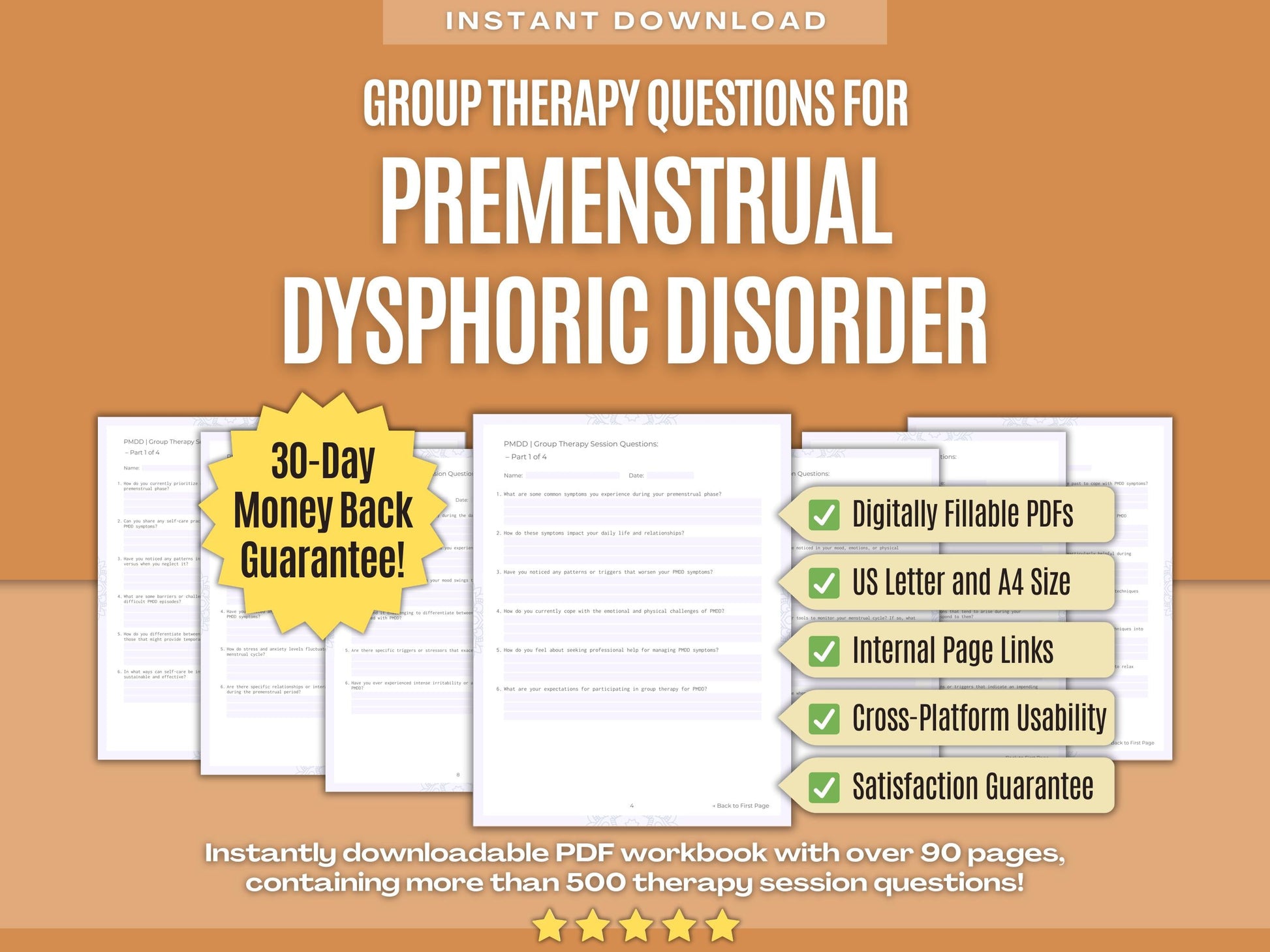 Premenstrual Dysphoric Disorder Group Therapy Psychology Workbooks