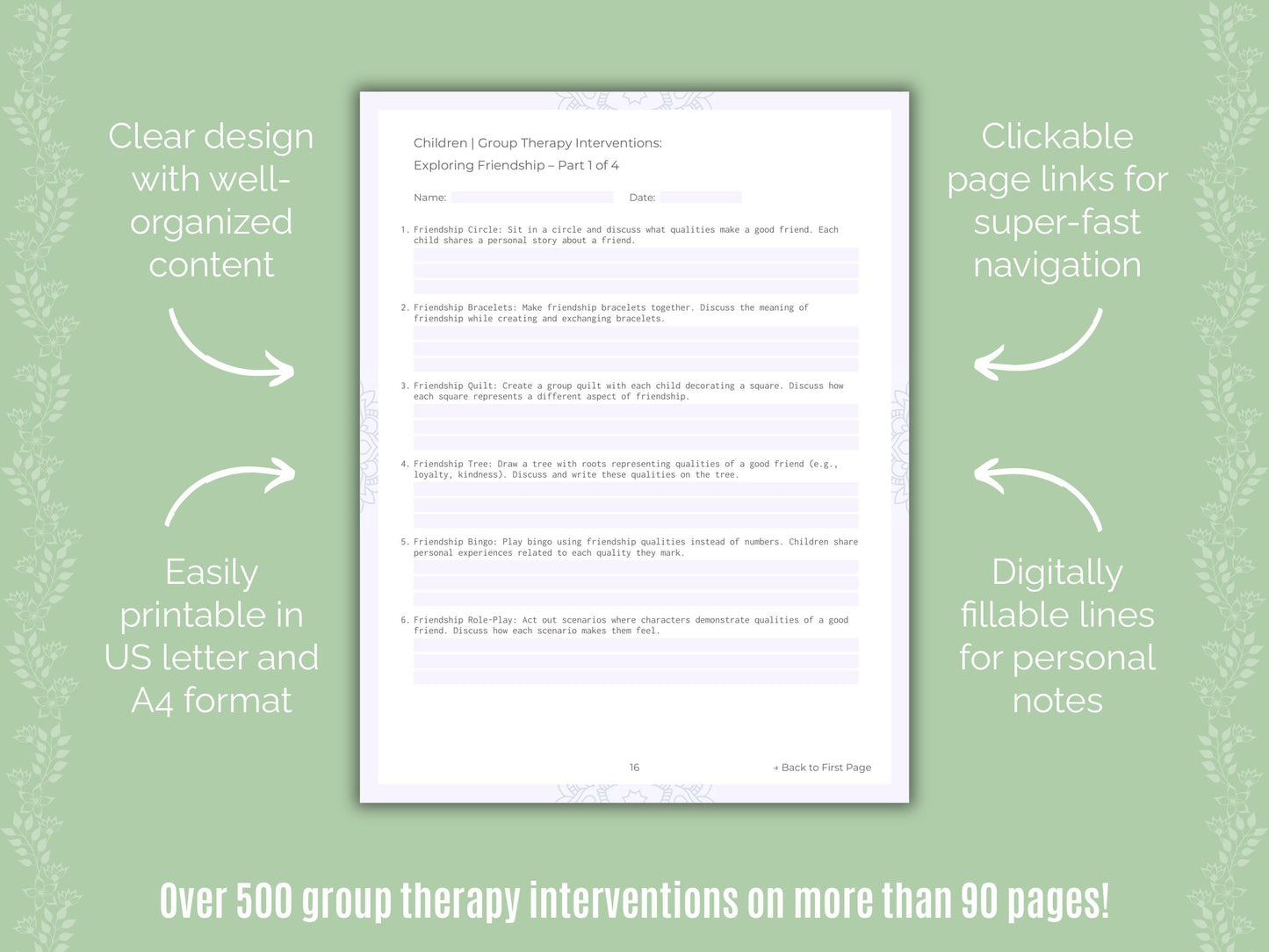 Children Group Therapy Counseling Templates