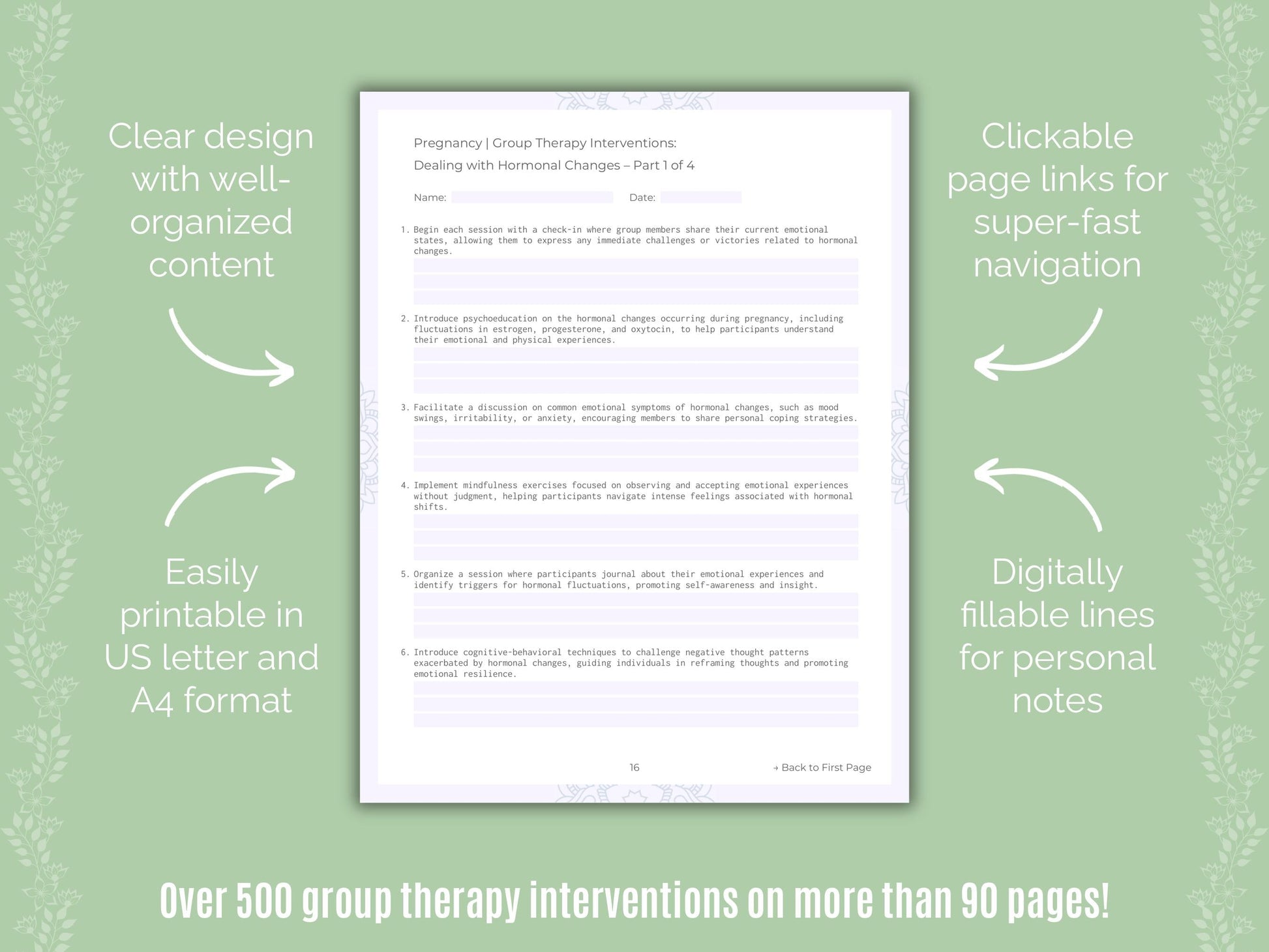 Pregnancy Group Therapy Counseling Templates