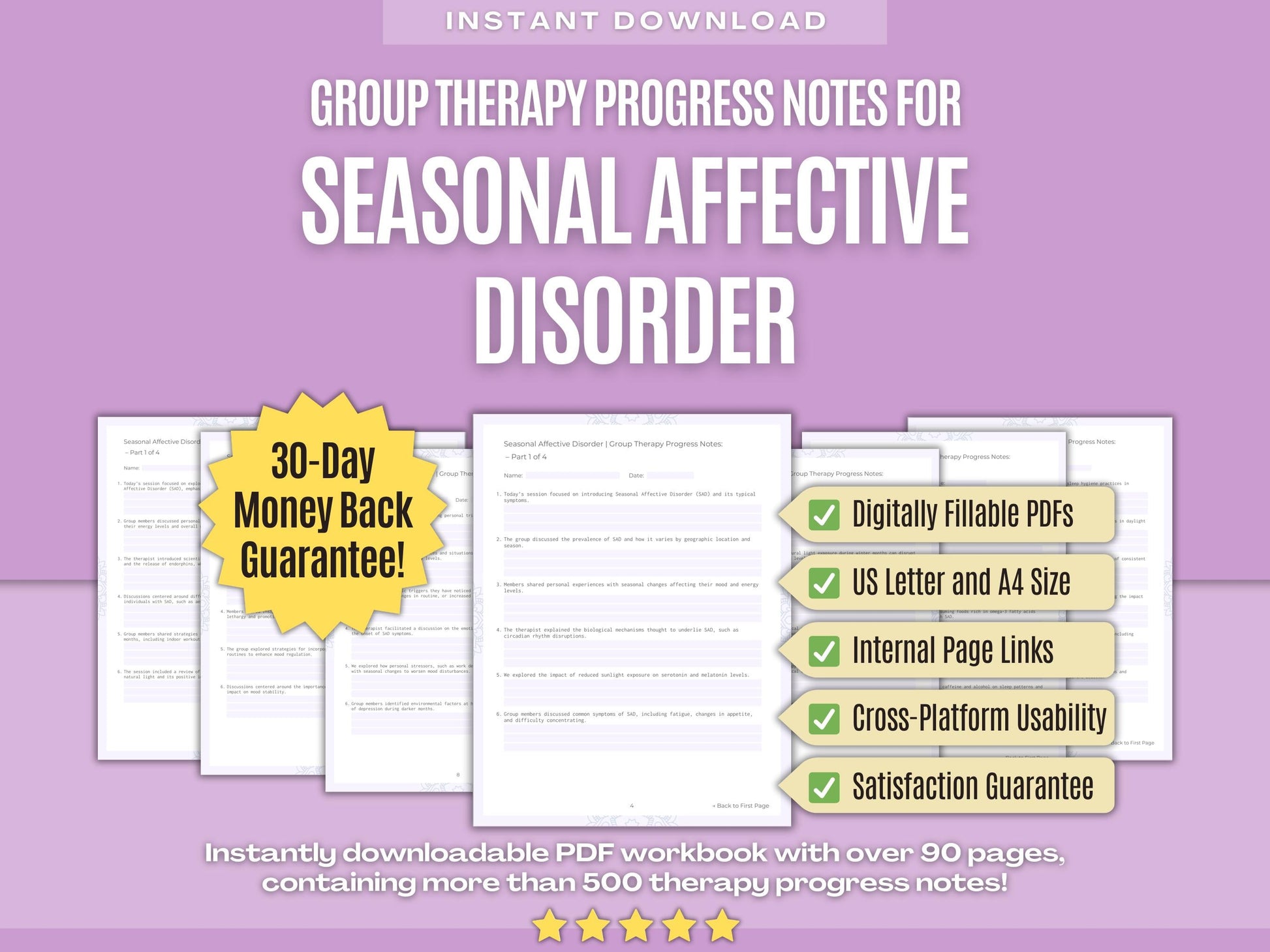 Seasonal Affective Disorder Group Therapy Psychology Workbooks