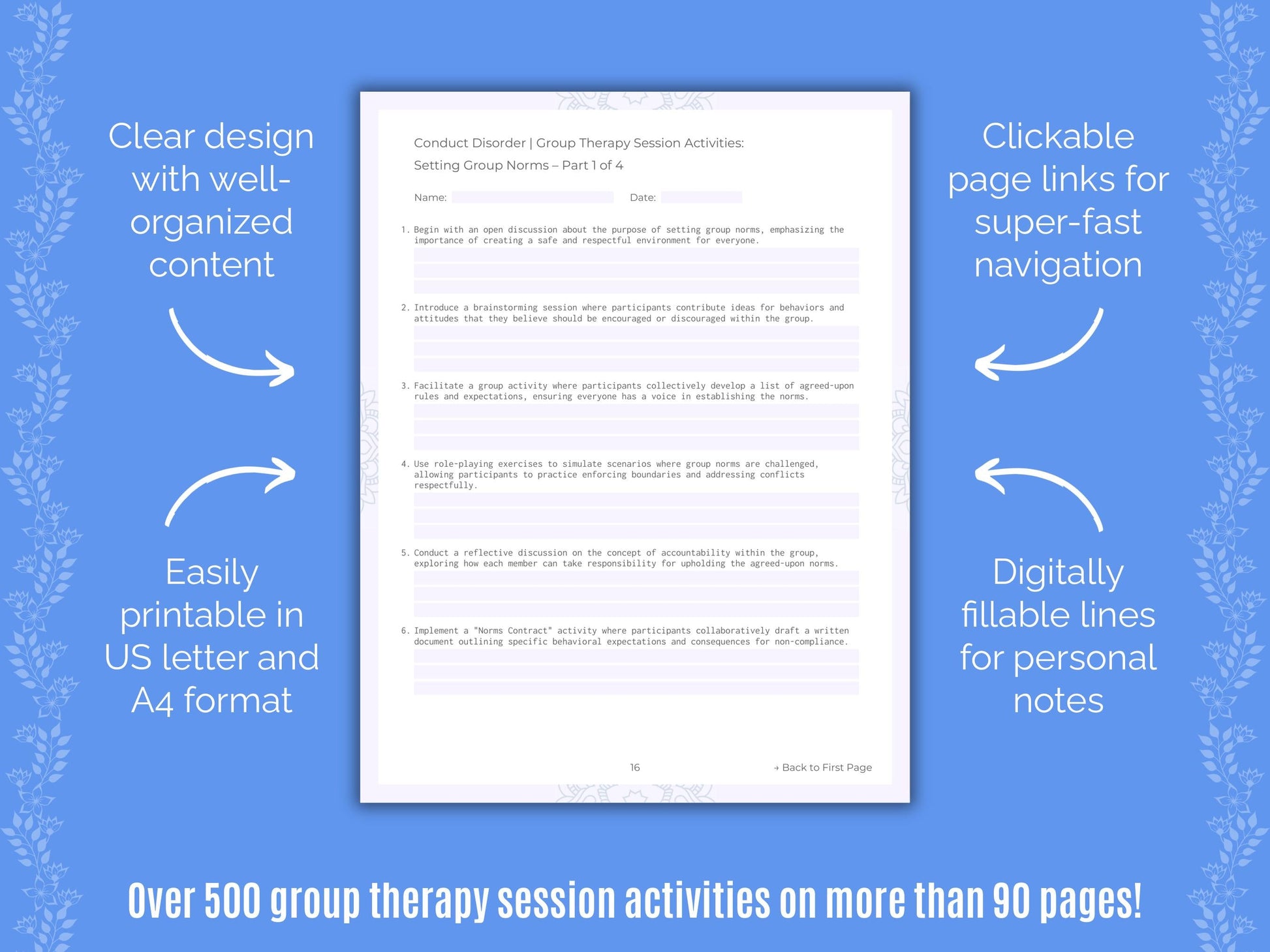 Conduct Disorder Group Therapy Counseling Templates