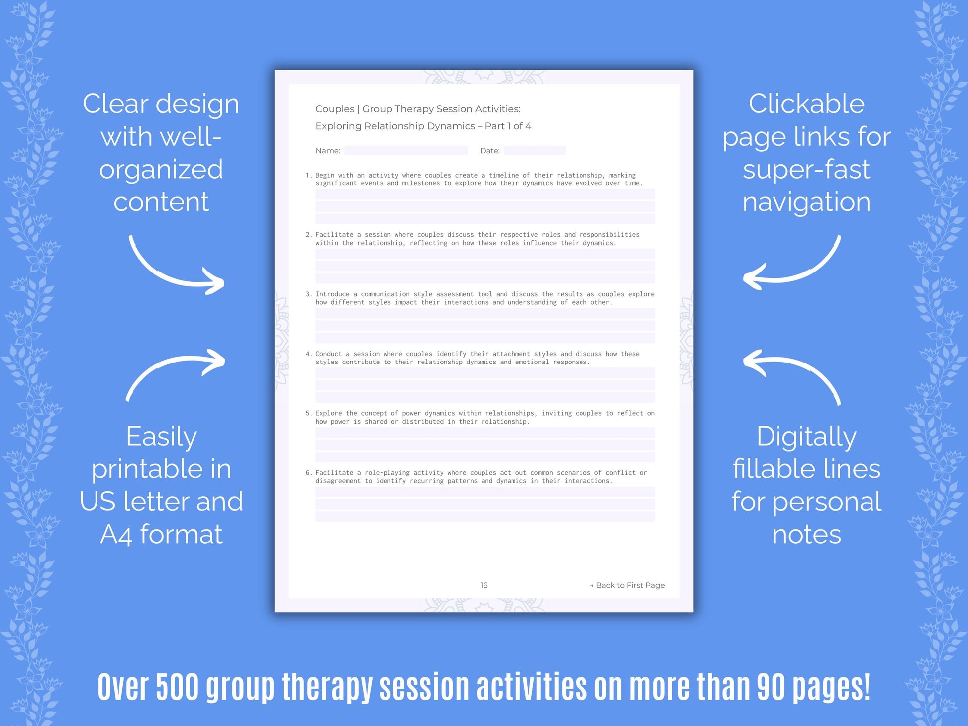 Couples Group Therapy Counseling Templates