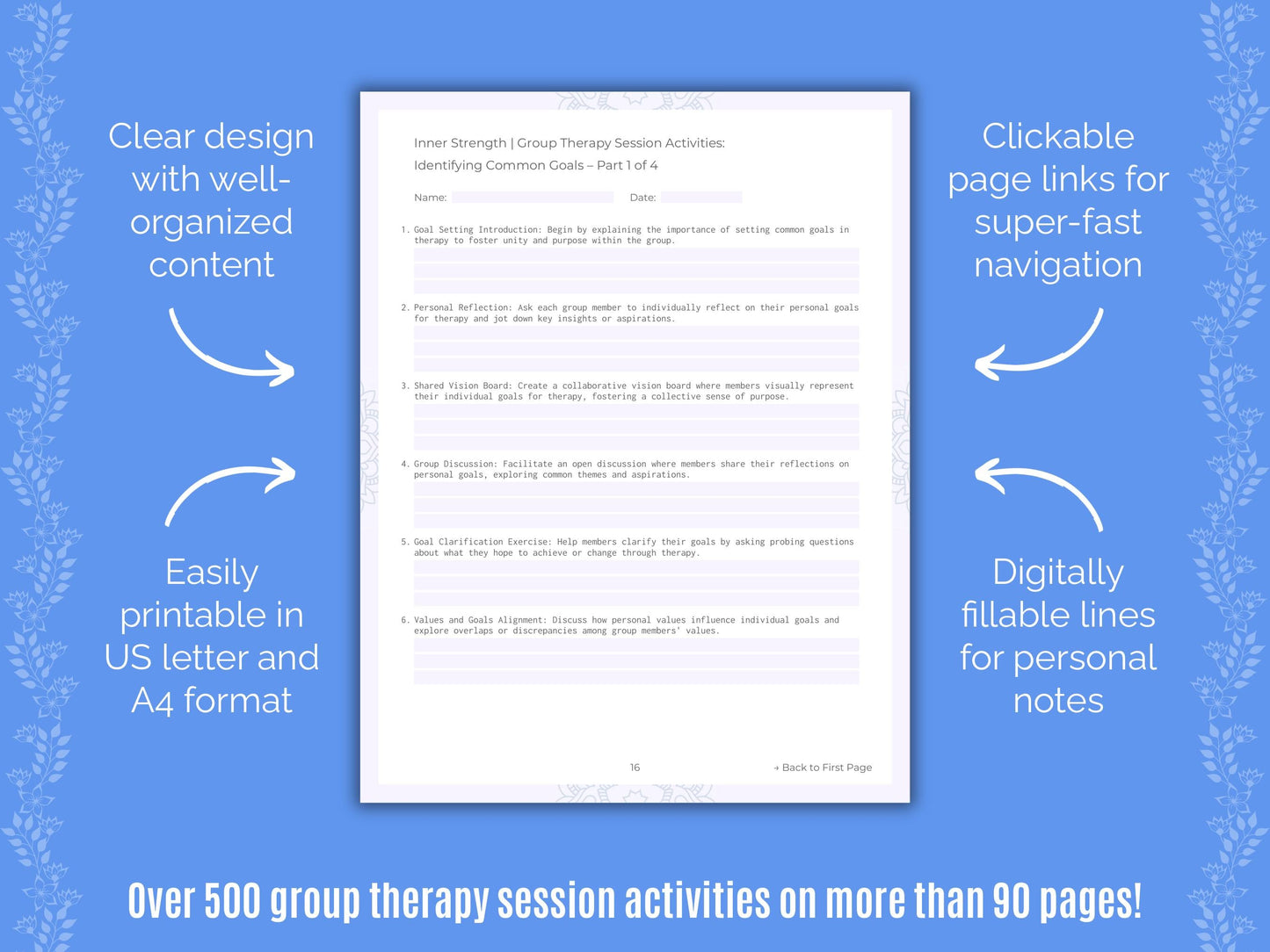 Inner Strength Group Therapy Counseling Templates