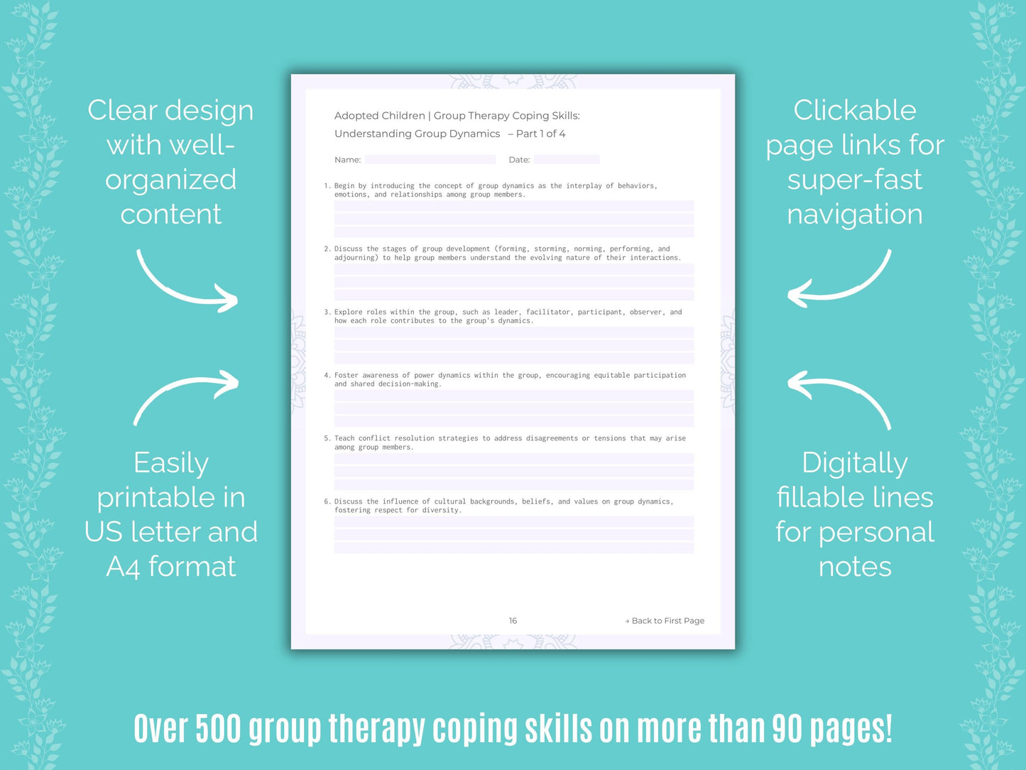Adopted Children Group Therapy Counseling Templates