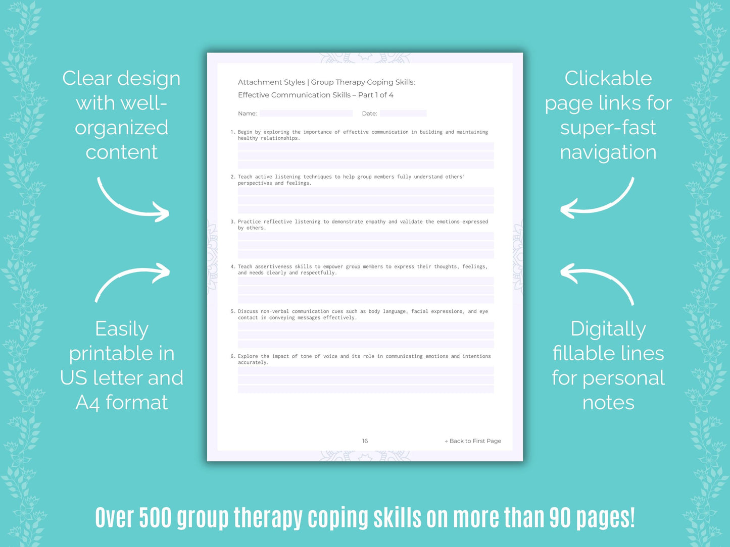 Attachment Styles Group Therapy Counseling Templates