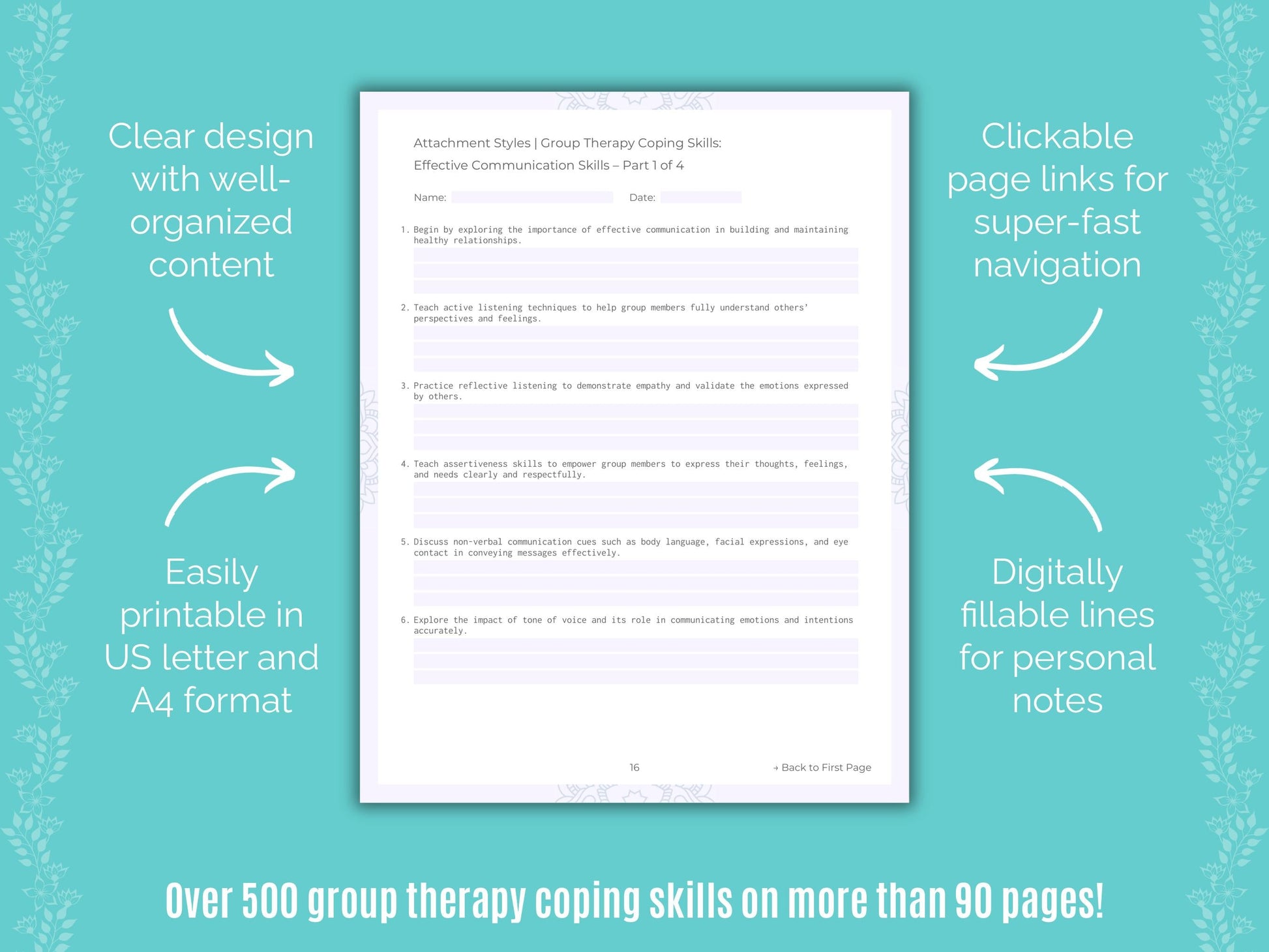 Attachment Styles Group Therapy Counseling Templates