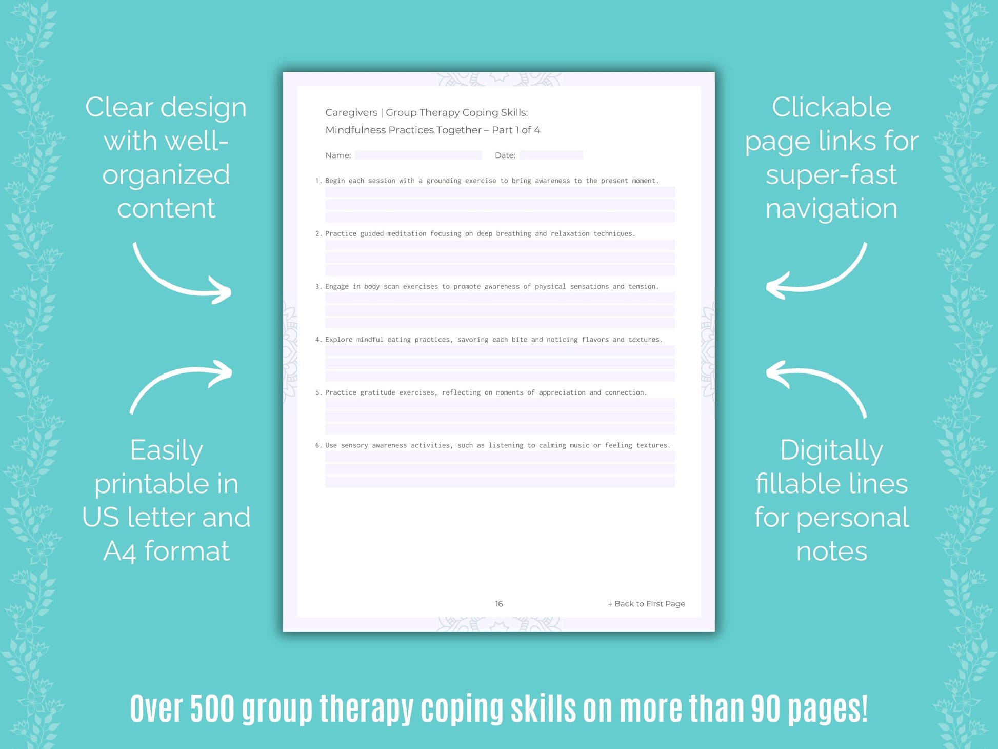 Caregivers Group Therapy Counseling Templates