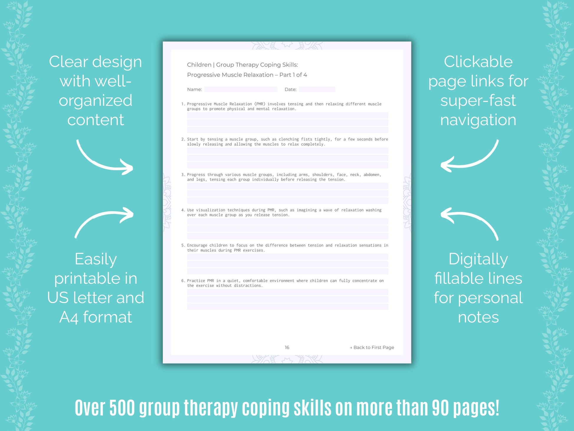 Children Group Therapy Counseling Templates