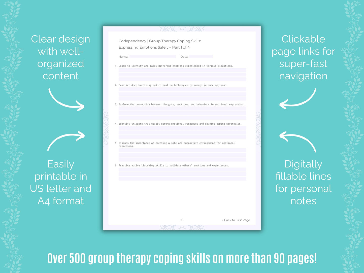 Codependency Group Therapy Counseling Templates