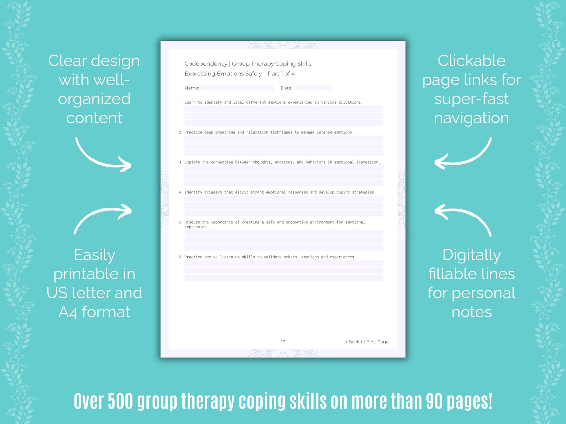 Codependency Group Therapy Counseling Templates