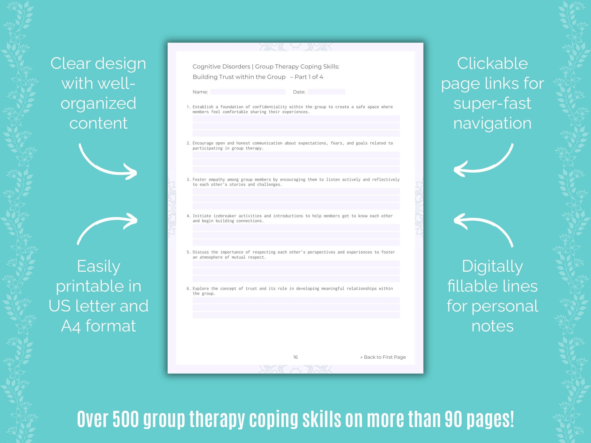 Cognitive Disorders Group Therapy Counseling Templates