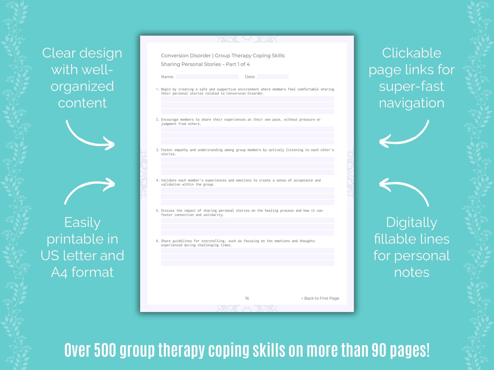Conversion Disorder Group Therapy Counseling Templates