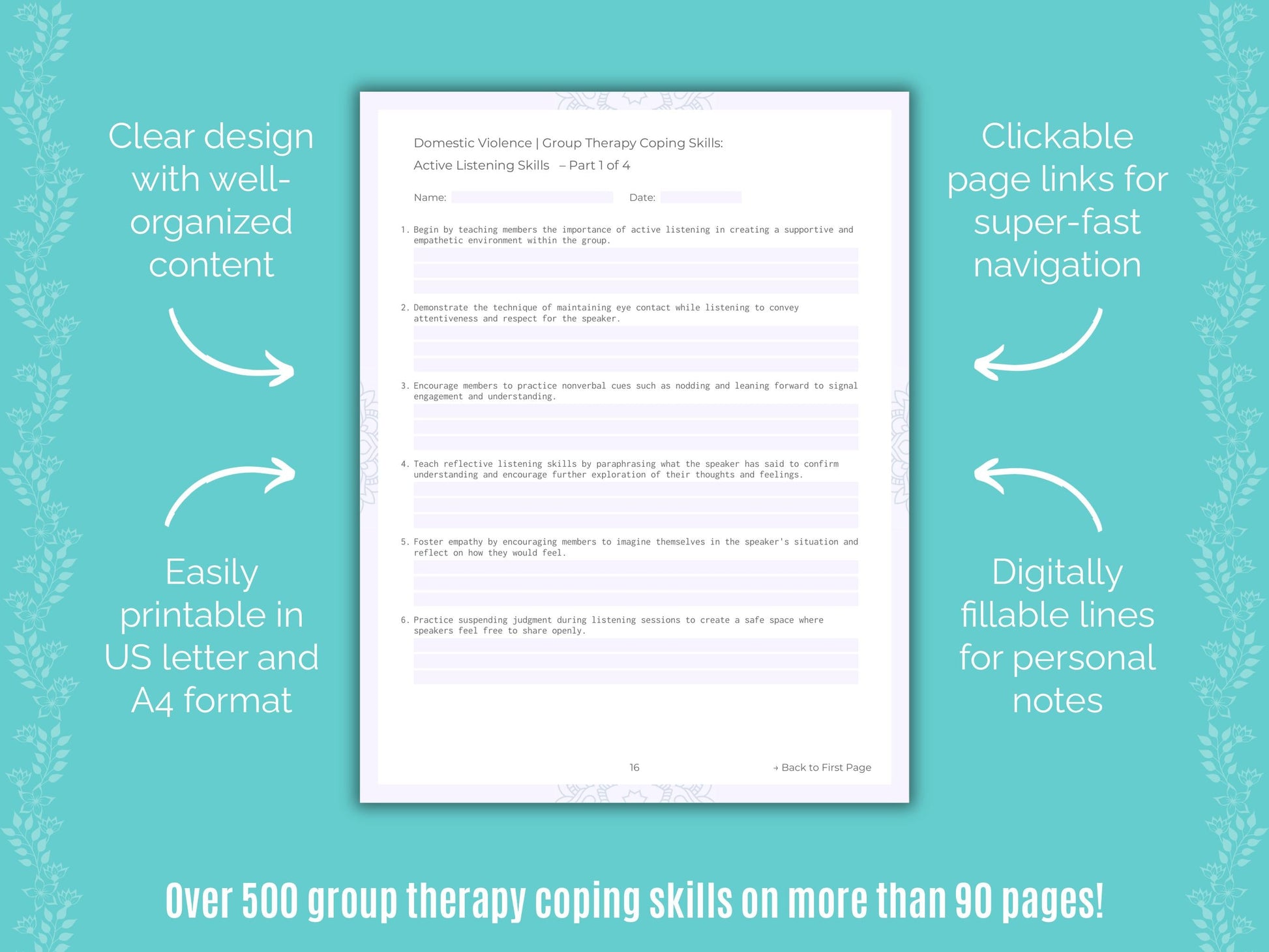 Domestic Violence Group Therapy Counseling Templates