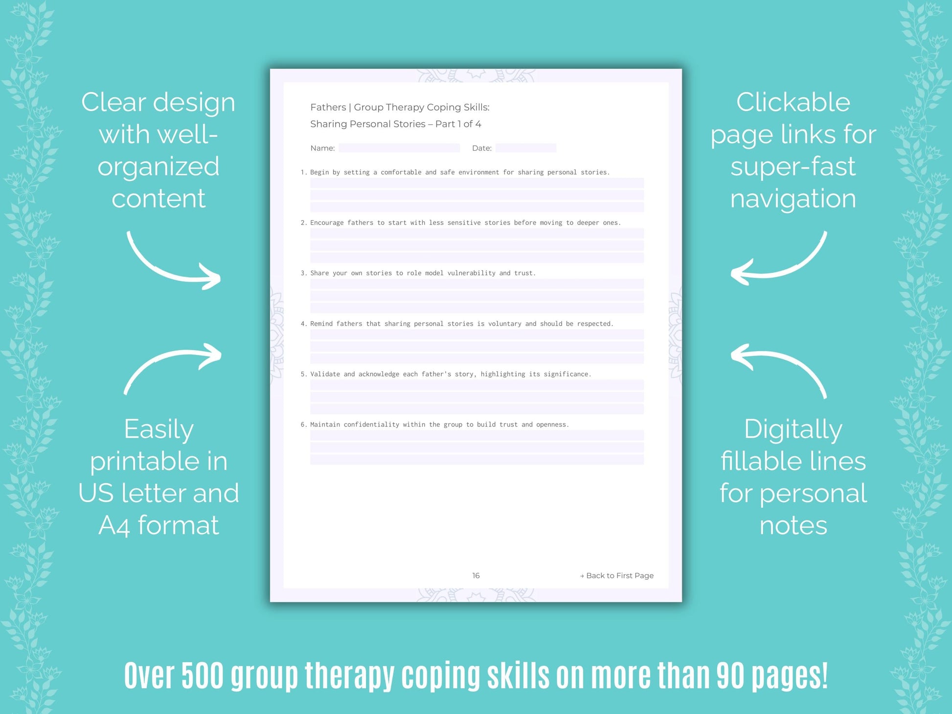 Fathers Group Therapy Counseling Templates