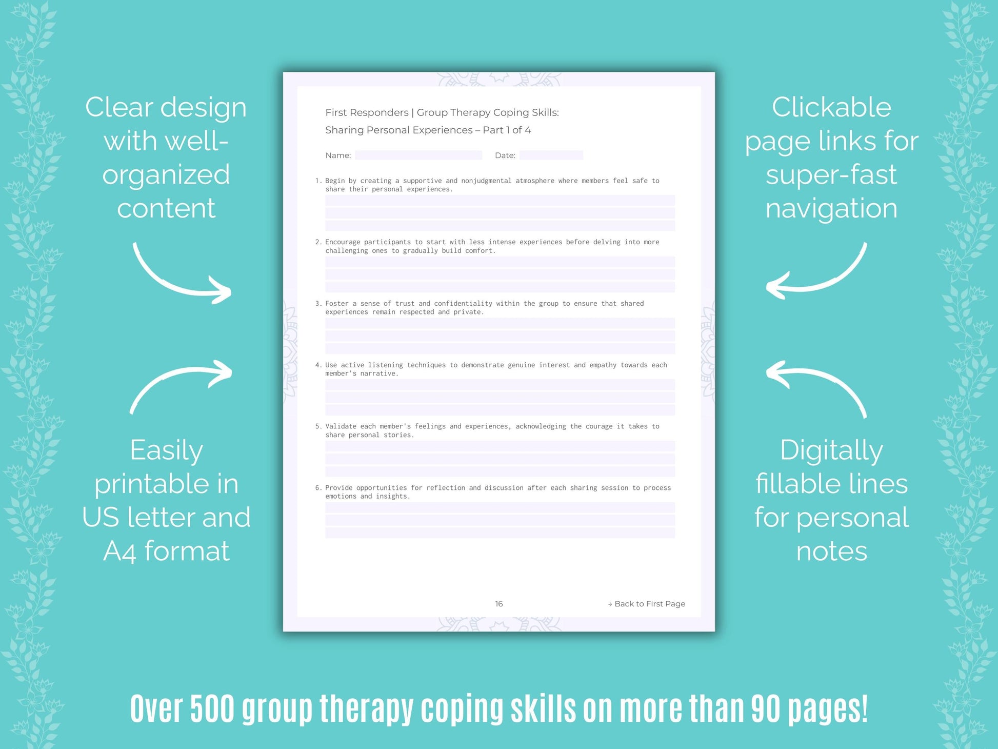 First Responders Group Therapy Counseling Templates