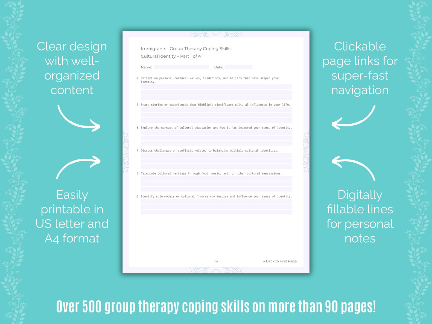 Immigrants Group Therapy Counseling Templates